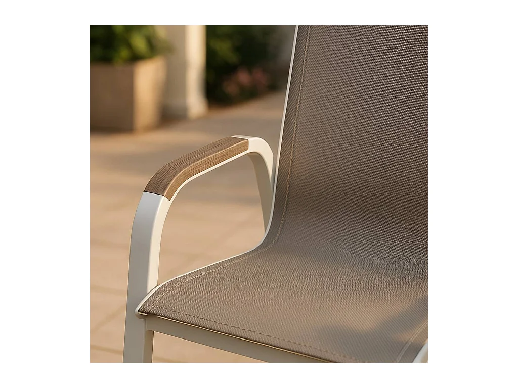 Chaise de jardin taupe en aluminium Ayden (lot de 2)