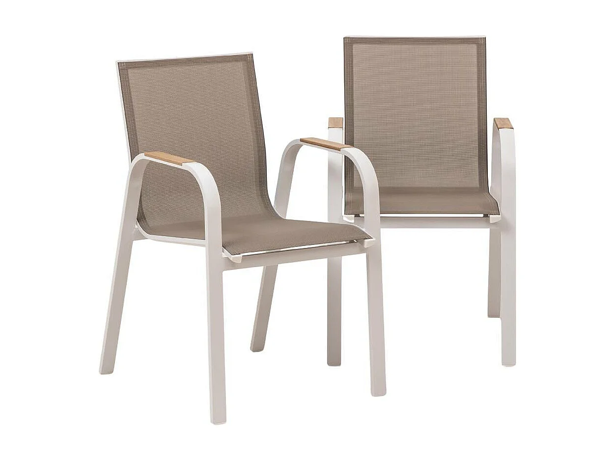 Chaise de jardin taupe en aluminium Ayden (lot de 2)
