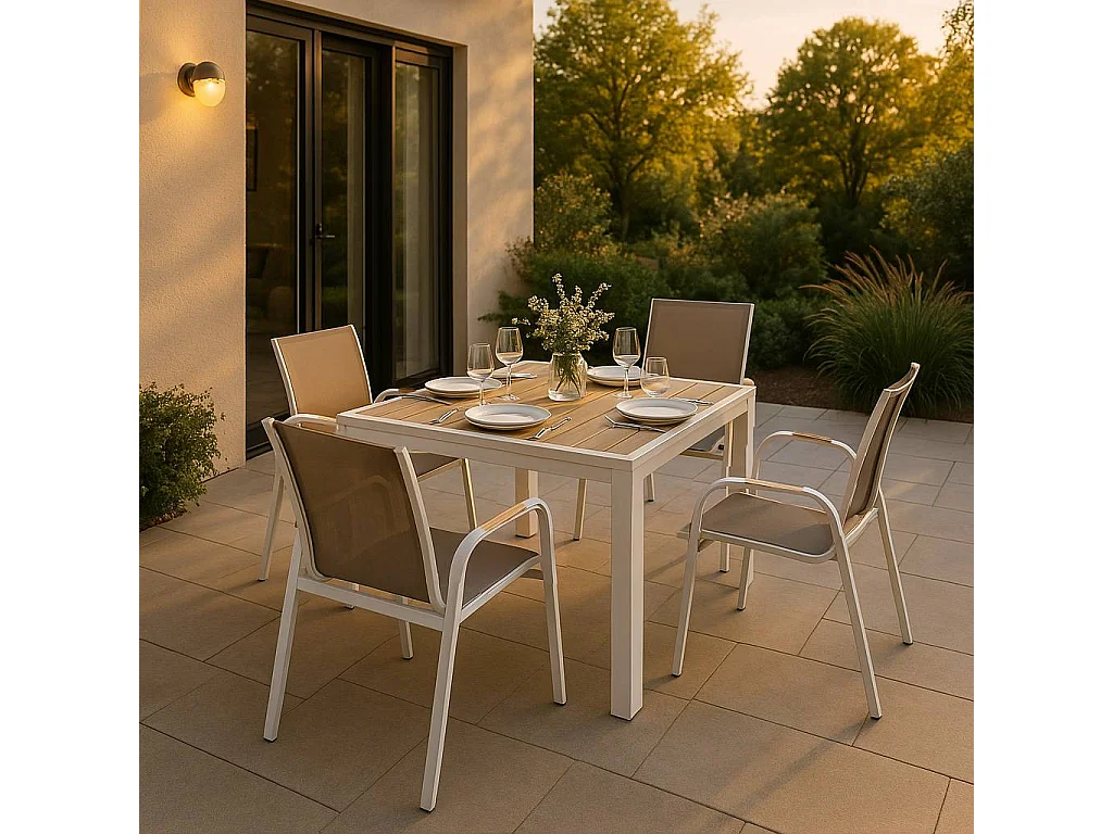 Chaise de jardin taupe en aluminium Ayden (lot de 2)