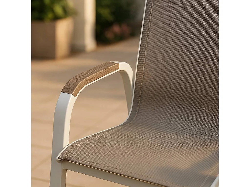 Chaise de jardin taupe en aluminium Ayden (lot de 2)