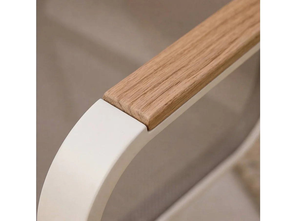 Silla de jardín en color topo de aluminio Ayden (juego de 2) con reposabrazos efecto madera