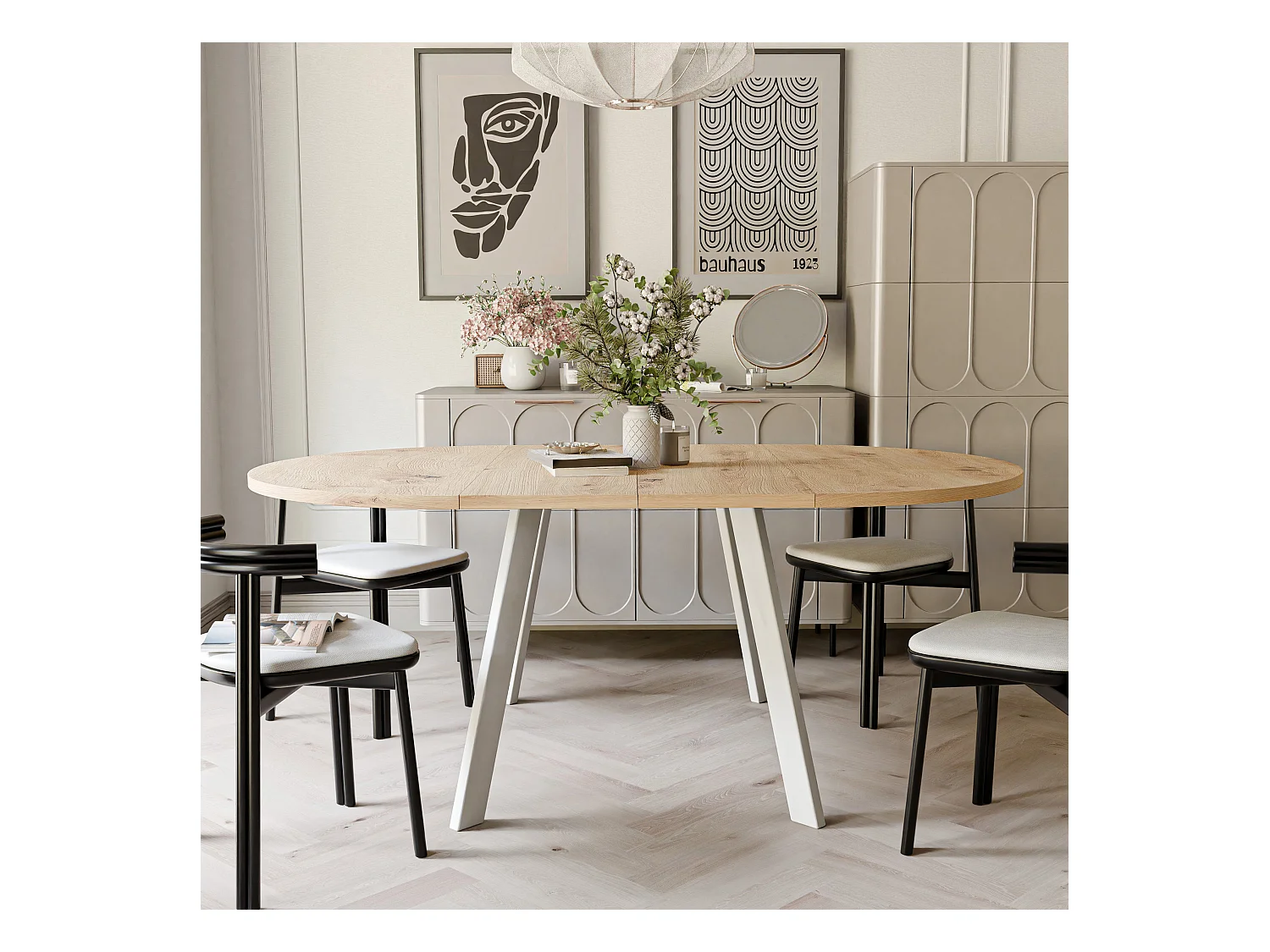 Table extensible chêne wotan