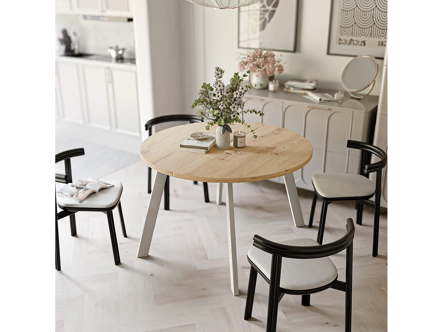 Table extensible chêne wotan