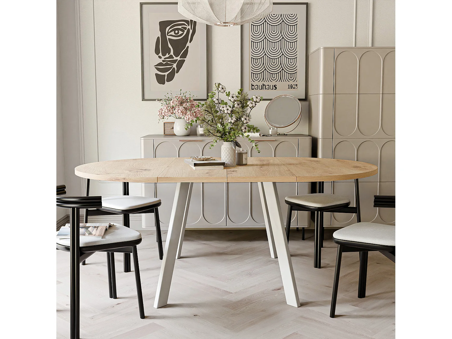 Table extensible chêne wotan