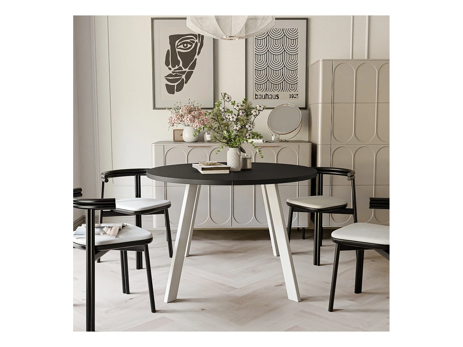 Table extensible molet noir