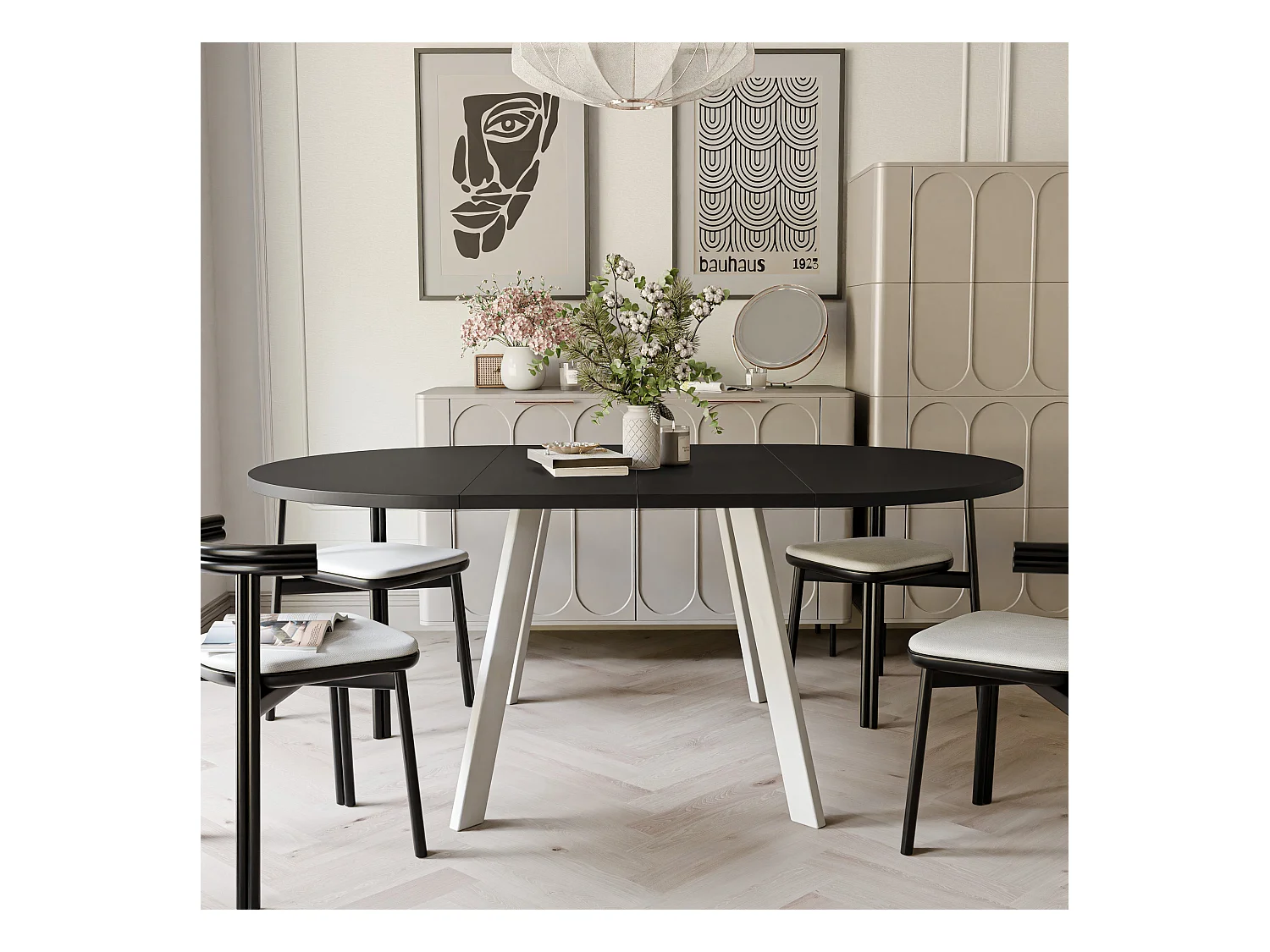 Table extensible molet noir