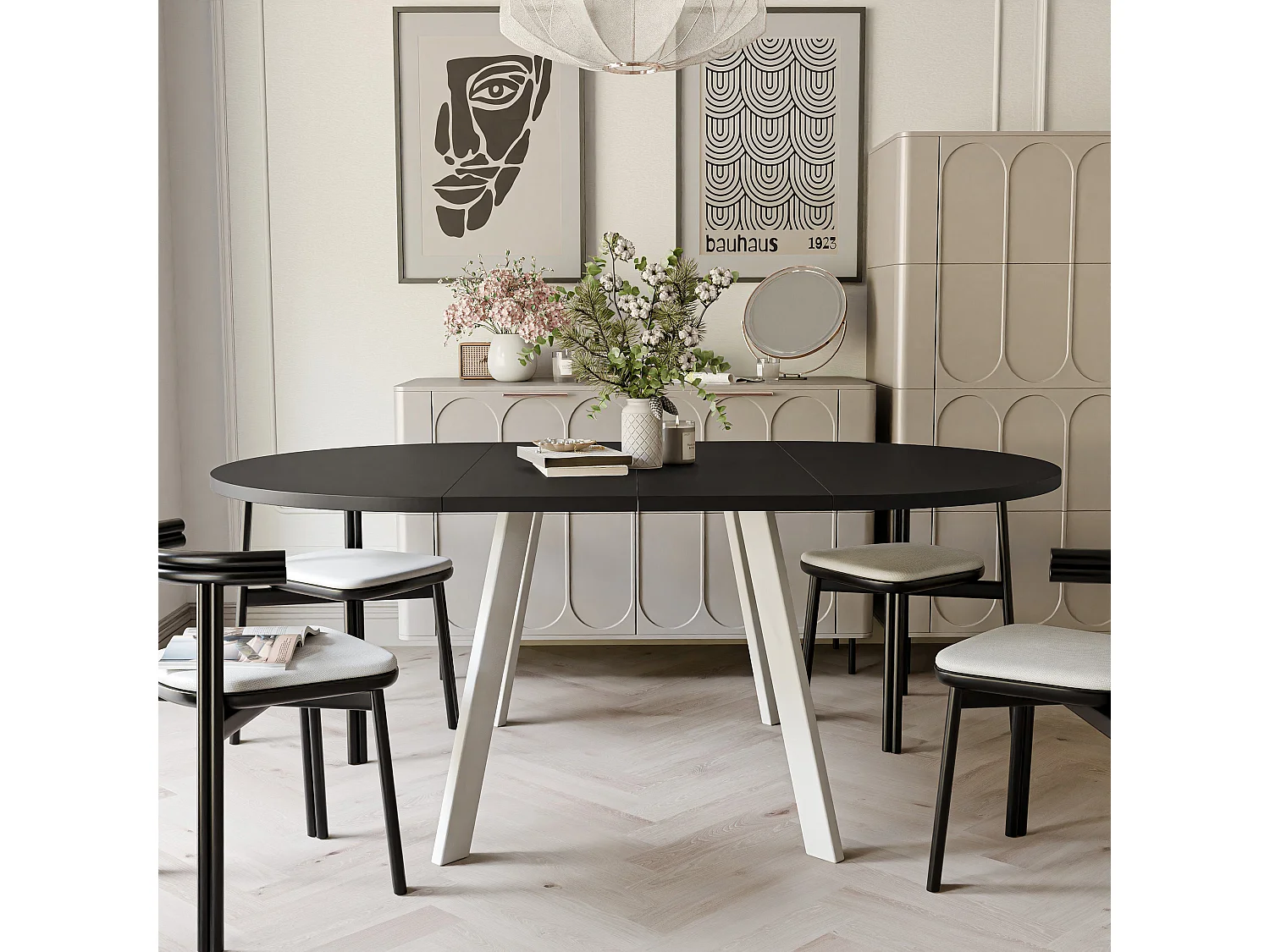 Table extensible molet noir