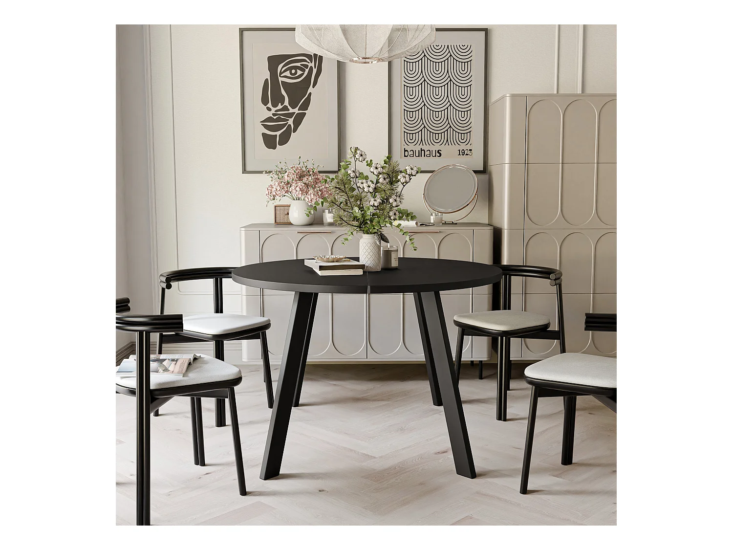 Table extensible molet noir