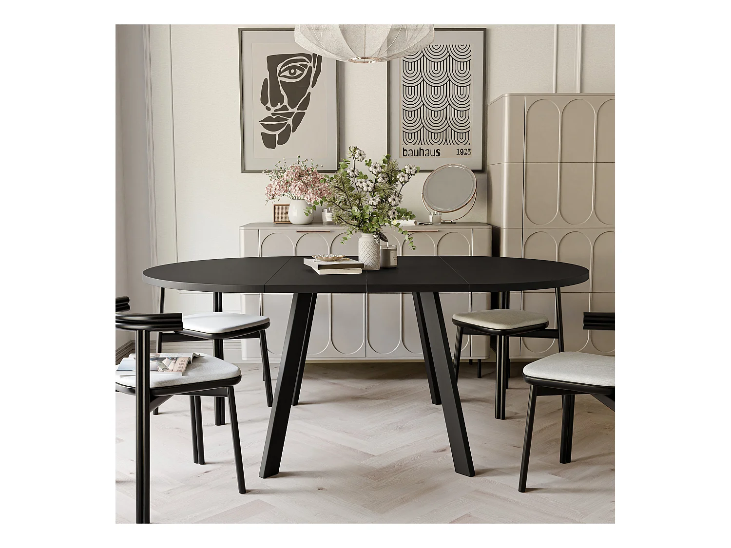 Table extensible molet noir