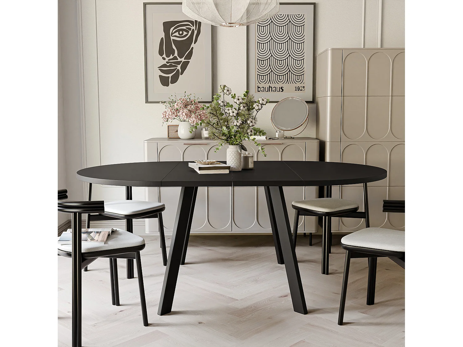 Table extensible molet noir