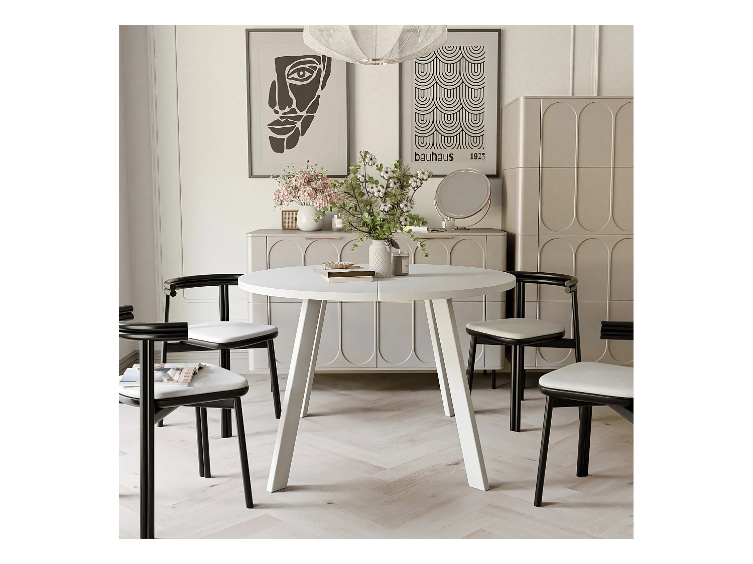 Table extensible blanc