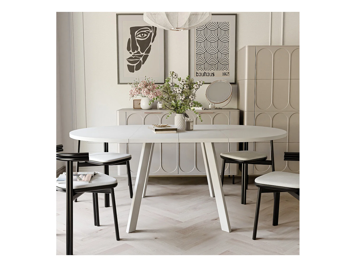 Table extensible blanc