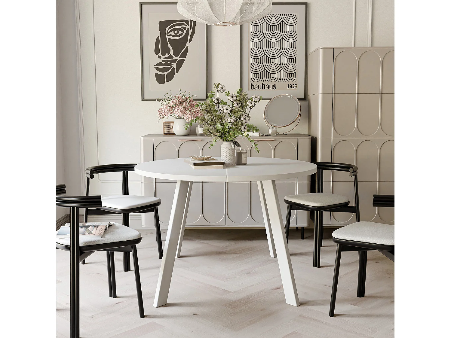 Table extensible blanc