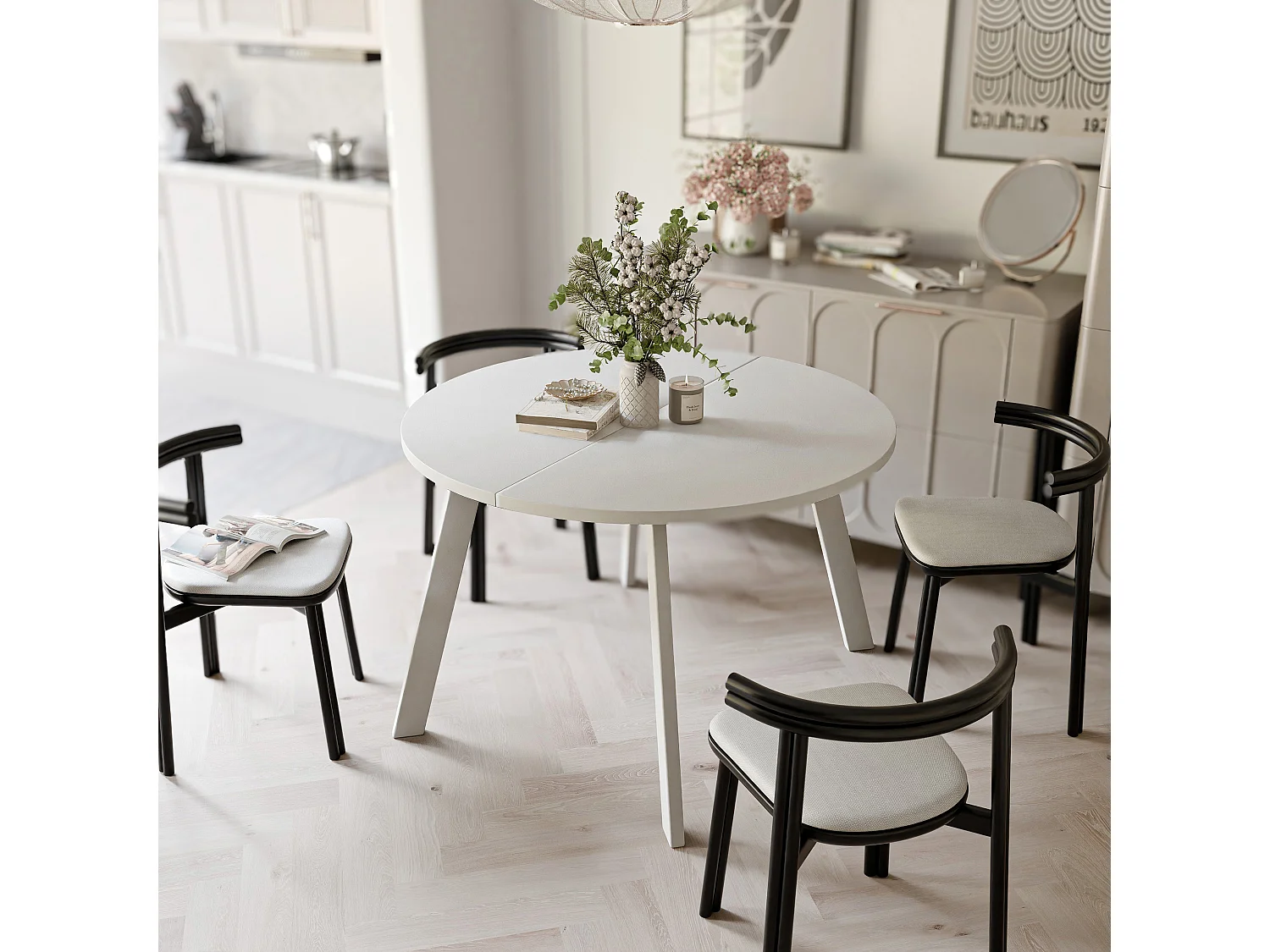 Table extensible blanc