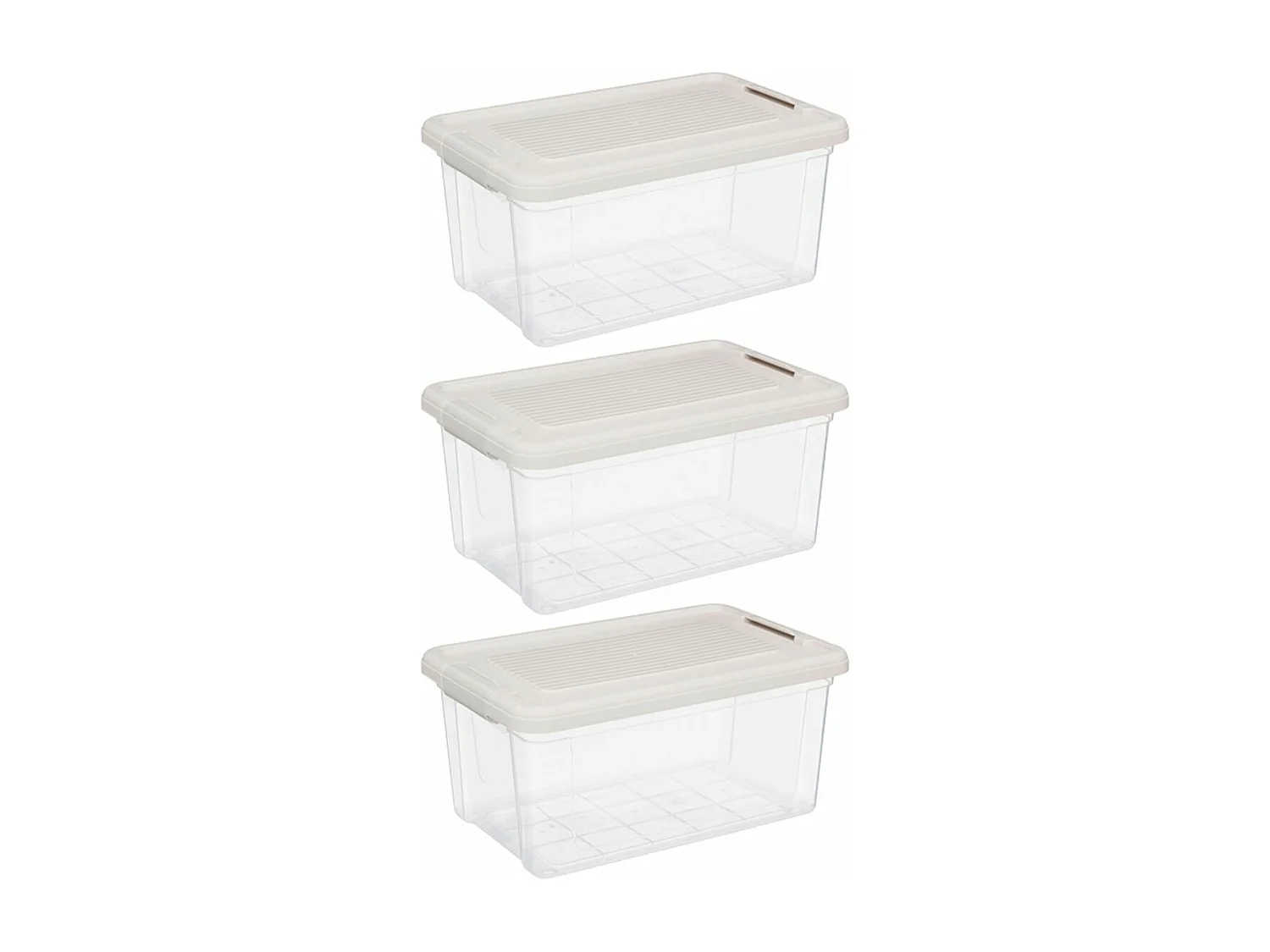 Lot de 3 Boîtes de Rangement "Tide'n" 9L Transparent