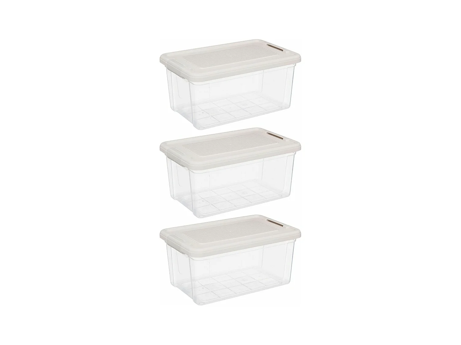 Lot de 3 Boîtes de Rangement "Tide'n" 9L Transparent