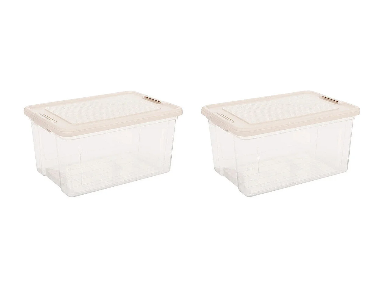 Lot de 2 Boîtes de Rangement "Tide'n" 30L Transparent