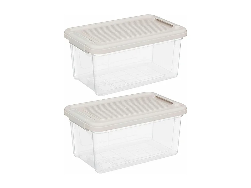 Lot de 2 Boîtes de Rangement "Tide'n" 30L Transparent