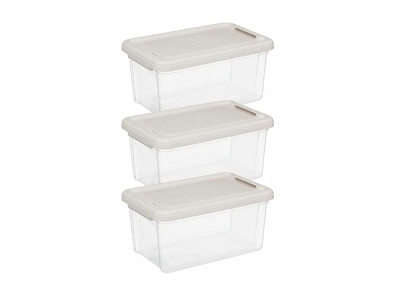 Lot de 3 Boîtes de Rangement "Tide'n" 16L Transparent