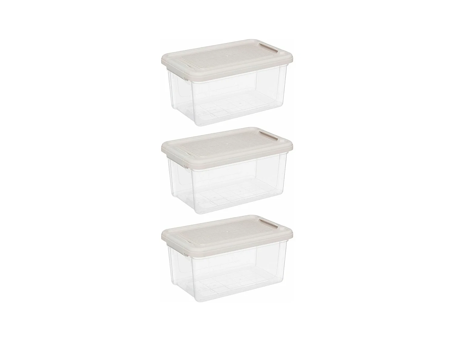Lot de 3 Boîtes de Rangement "Tide'n" 5L Transparent