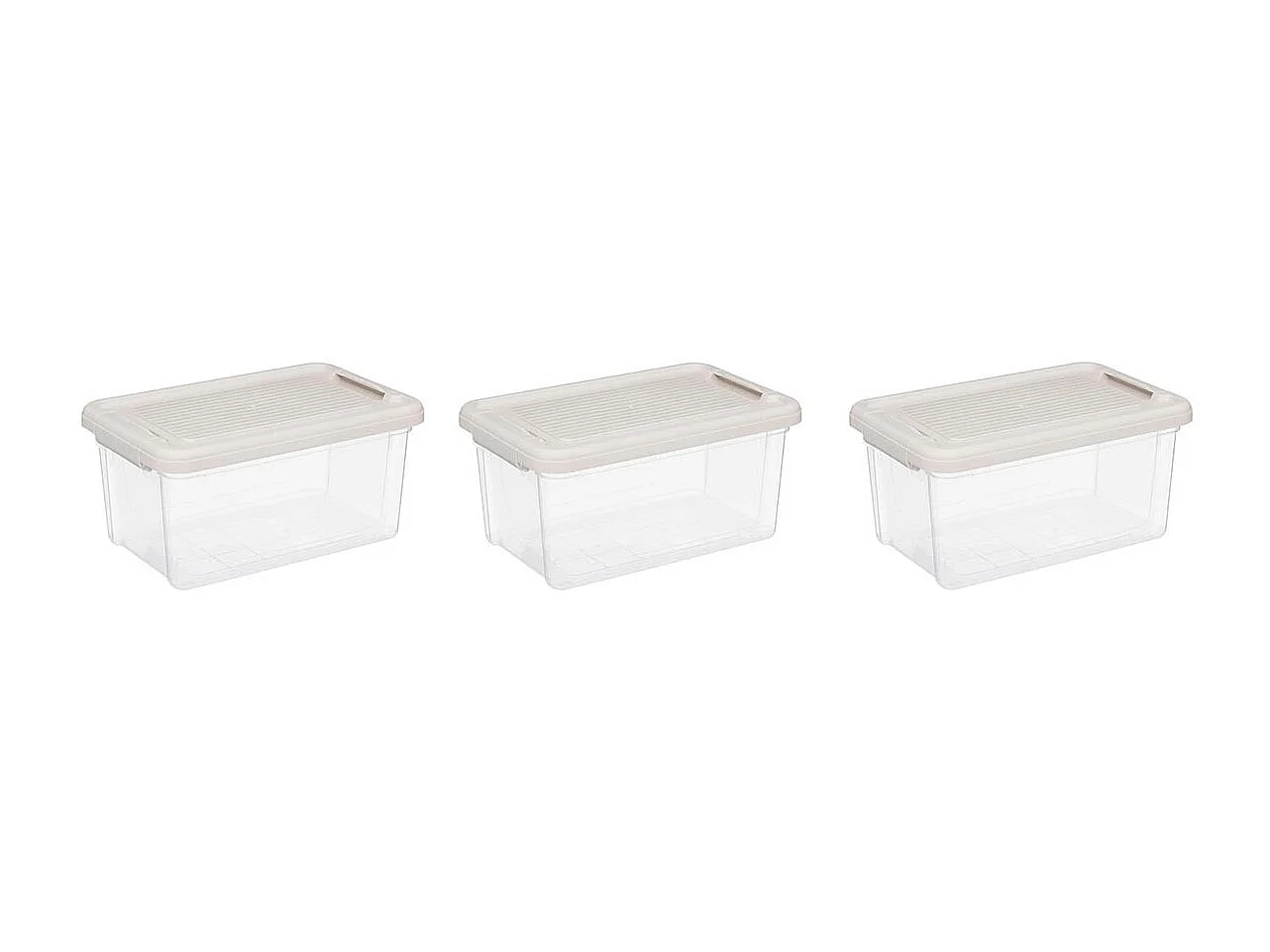 Lot de 3 Boîtes de Rangement "Tide'n" 5L Transparent