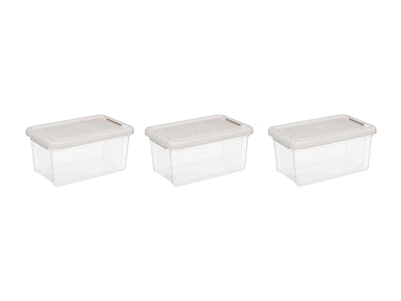 Lot de 3 Boîtes de Rangement "Tide'n" 5L Transparent