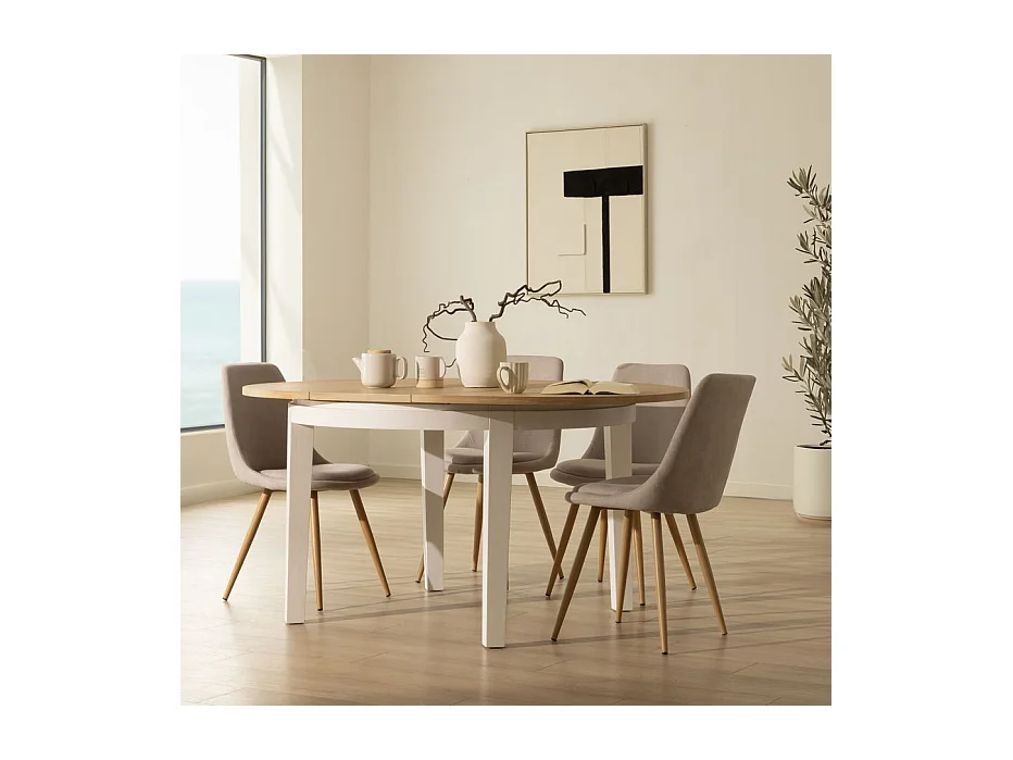 Table à manger extensible en bois massif naturel 160x78