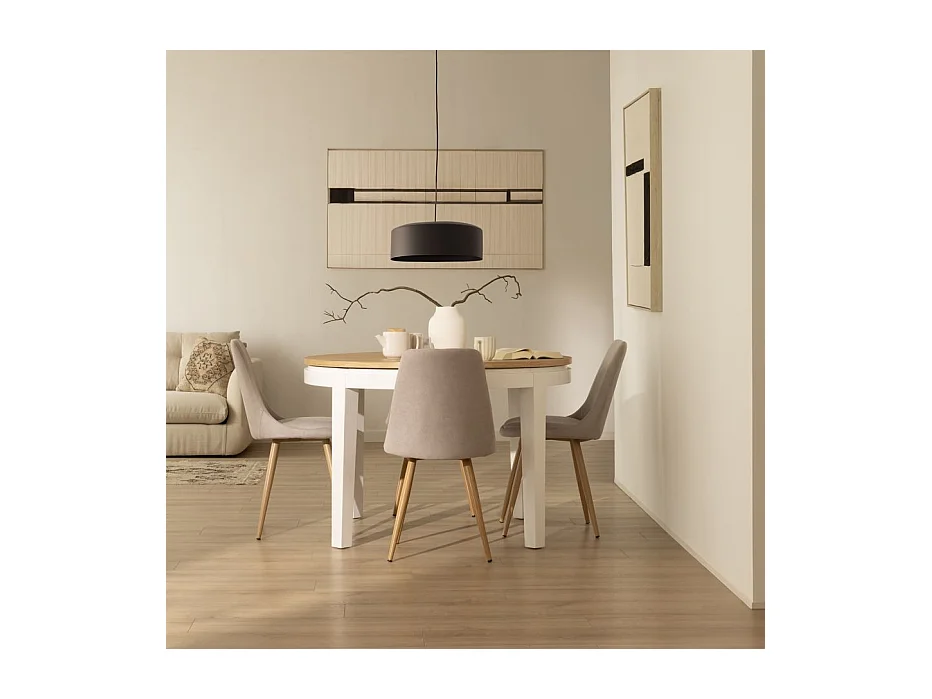 Table à manger extensible en bois massif naturel 160x78