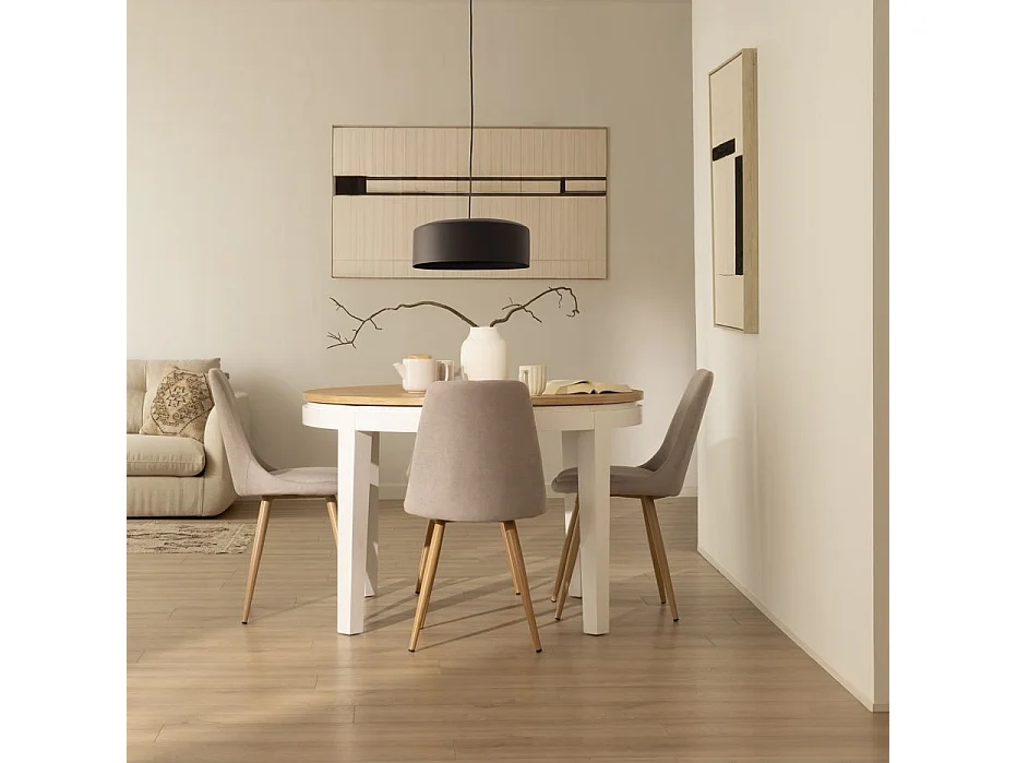 Table à manger extensible en bois massif naturel 160x78