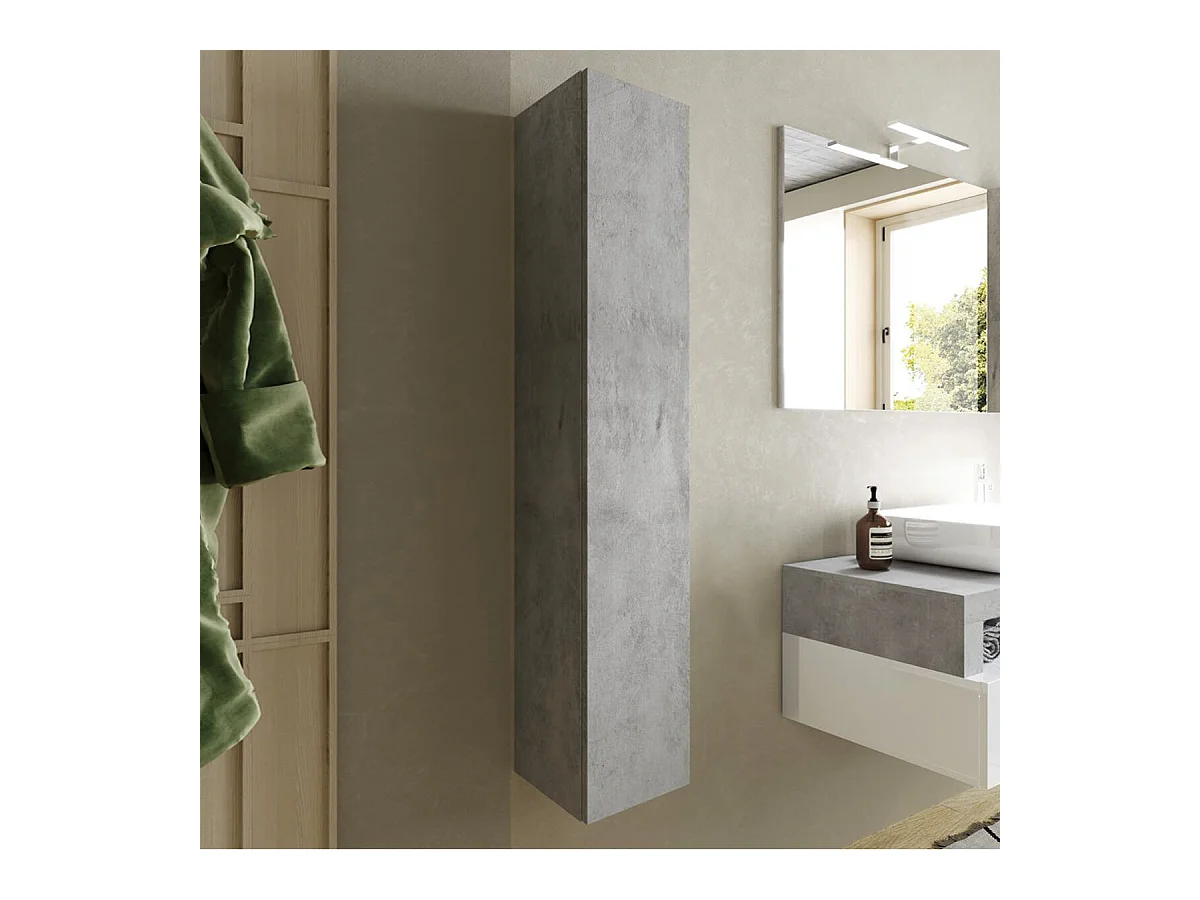 ARTURO - Colonne murale suspendue 1 porte aspect béton