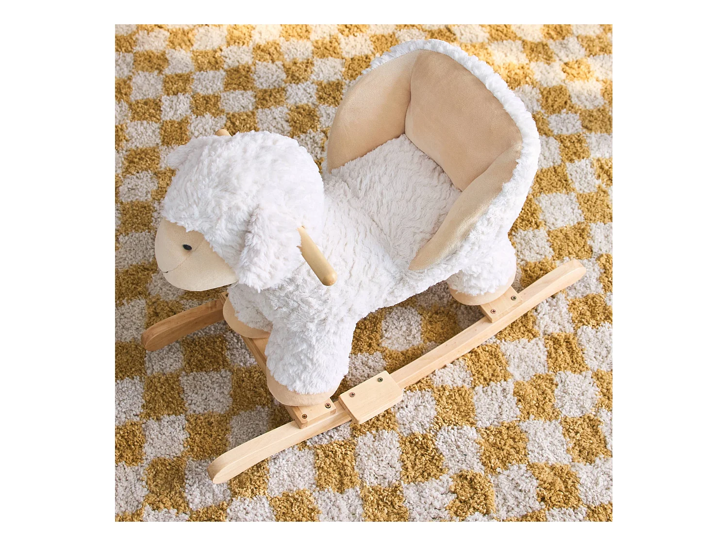 Pecorella a dondolo per bambini, bianco