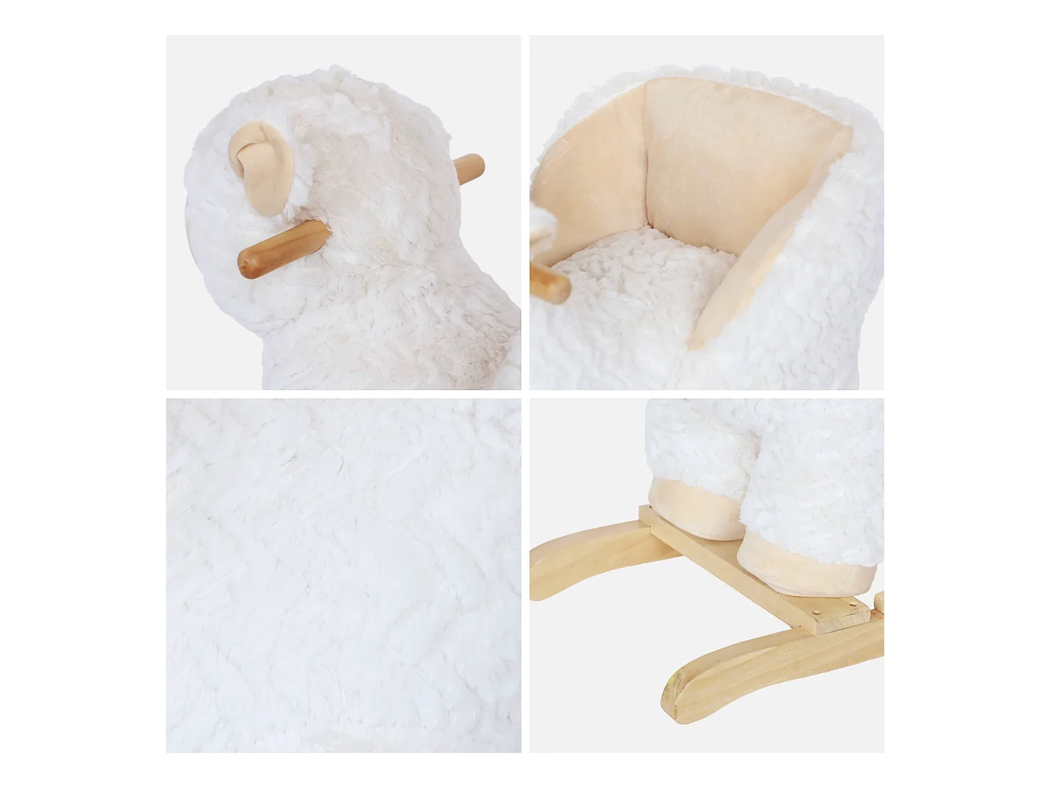 Pecorella a dondolo per bambini, bianco