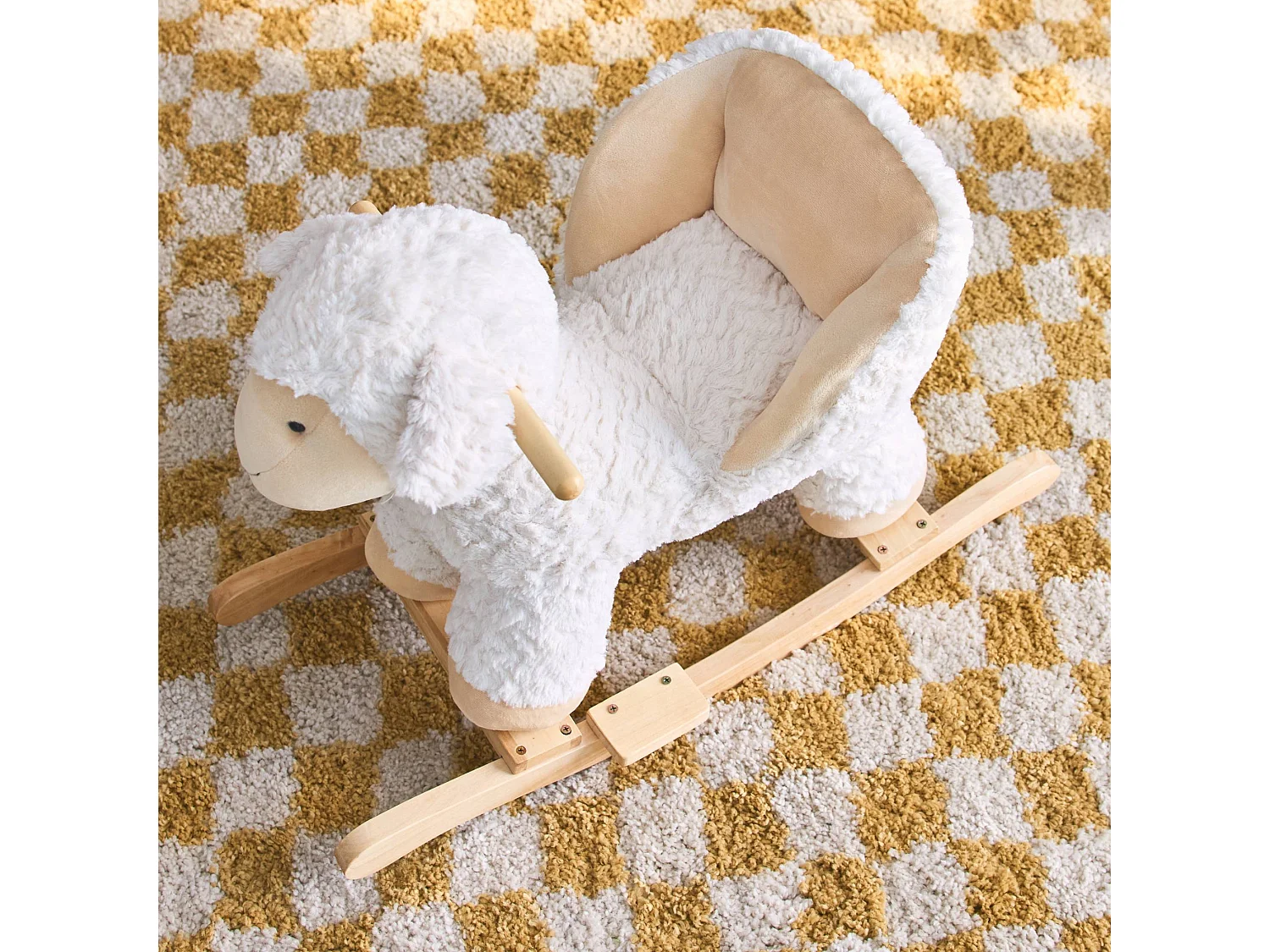 Pecorella a dondolo per bambini, bianco