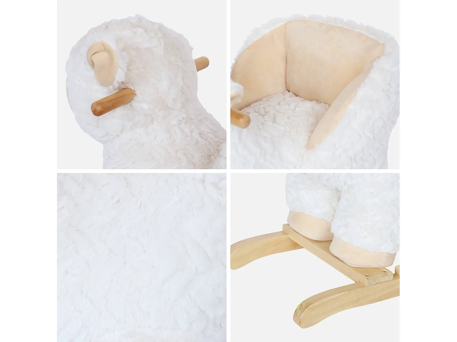 Pecorella a dondolo per bambini, bianco