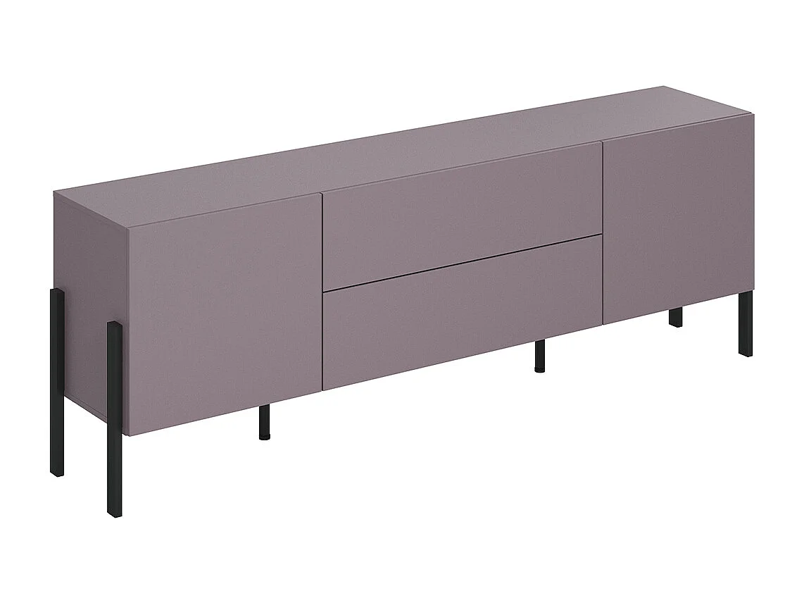 Meuble TV 2 portes 2 tiroirs 200 cm Bérénice Violet