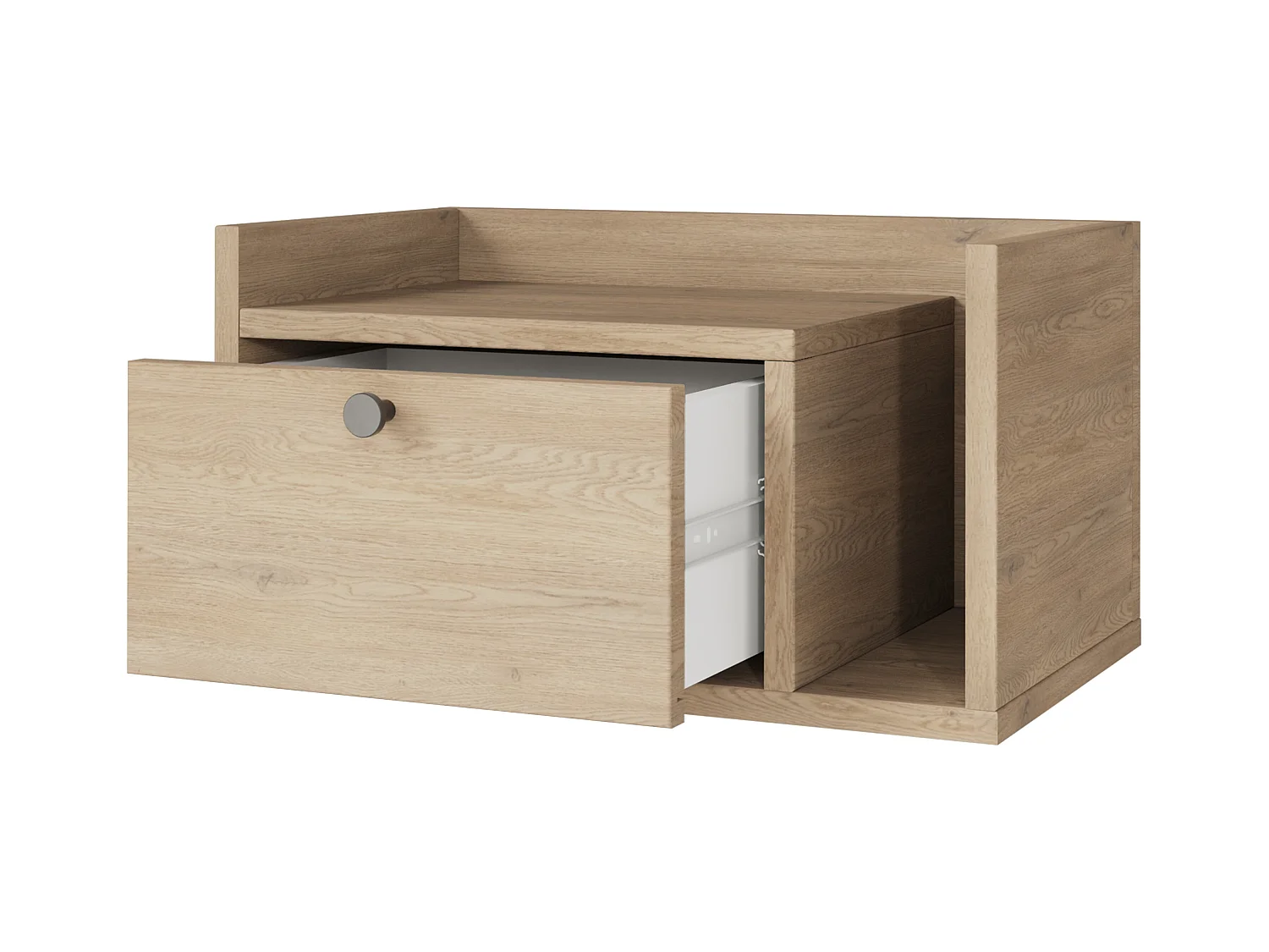 Szafka nocna WENA, wisząca, z szufladą i półką z prawej Aura, 50x27x35 cm, Dąb Cremona