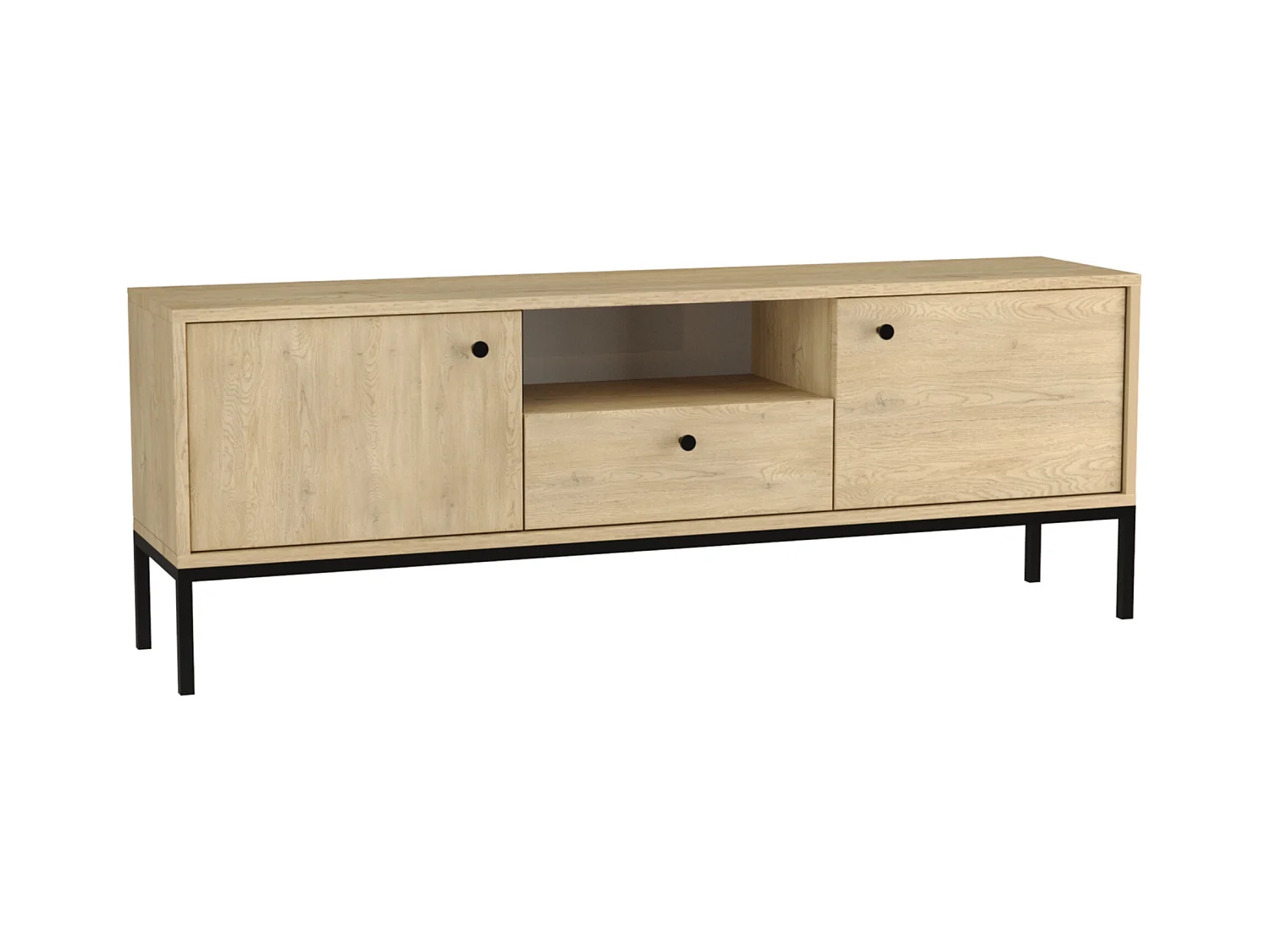 Meuble de télévision WENA, 3 portes, Gaja, 150x53x40 cm, Chêne de Crémone Gaja