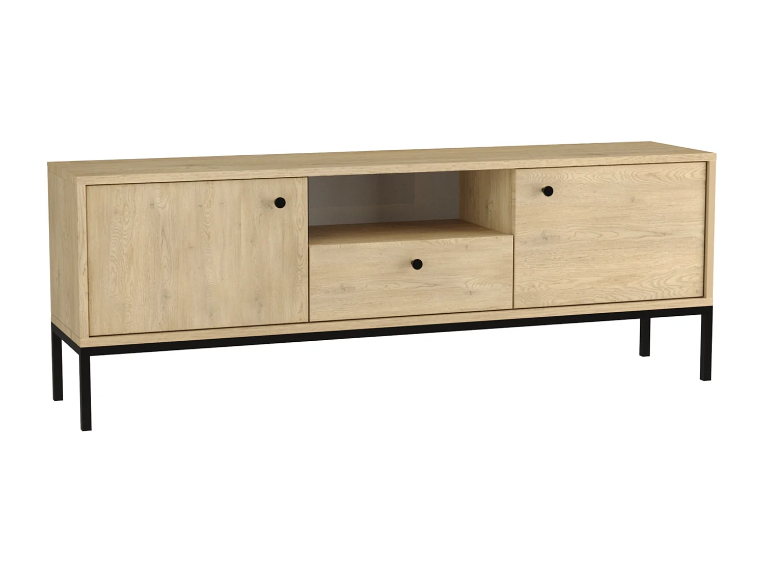 Meuble de télévision WENA, 3 portes, Gaja, 150x53x40 cm, Chêne de Crémone Gaja