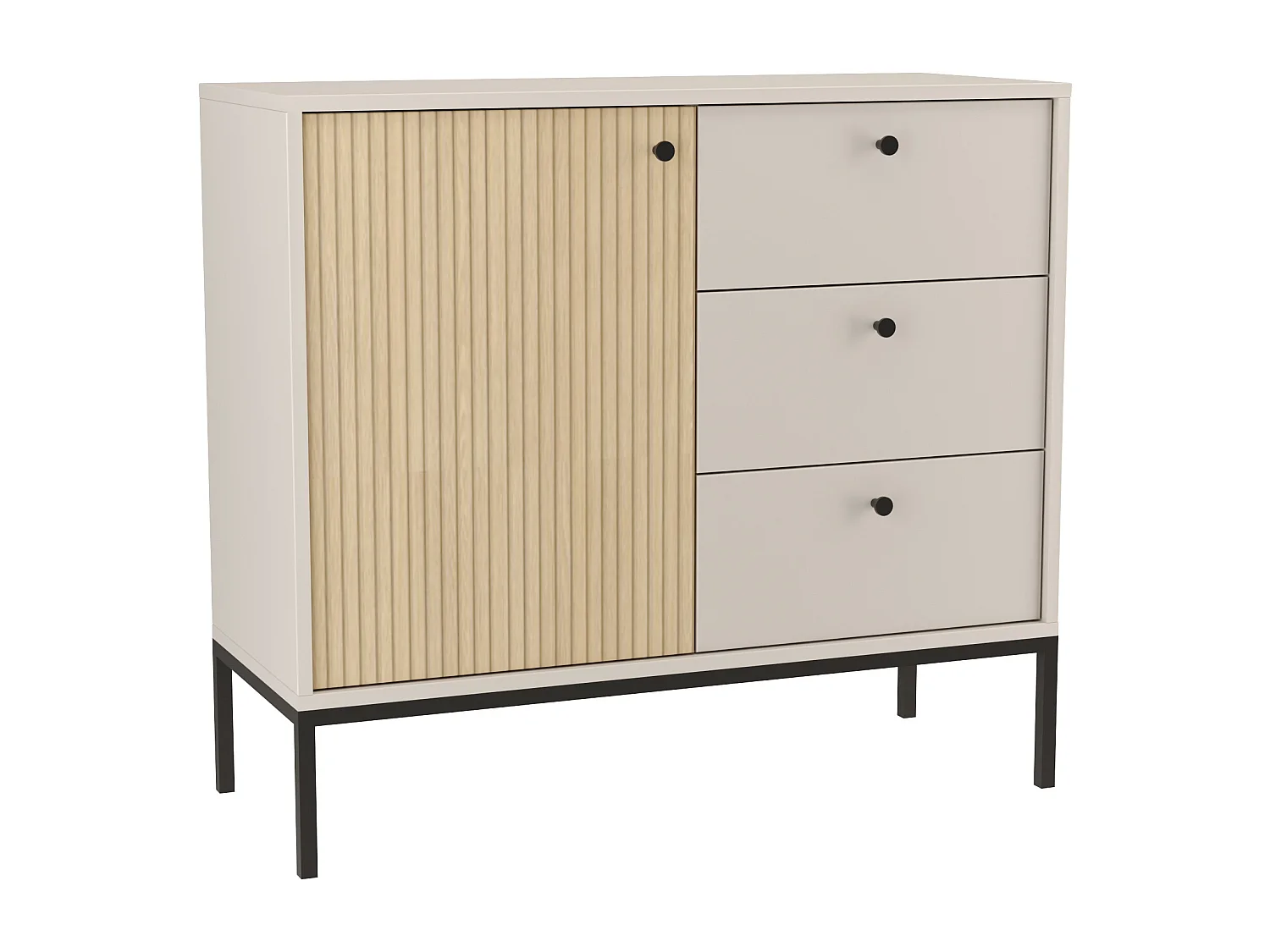 Komoda WENA, 1 drzwi, 3 szuflady, Gaja, 100x95x40 cm, Kaszmir/Dąb artisan Gaja