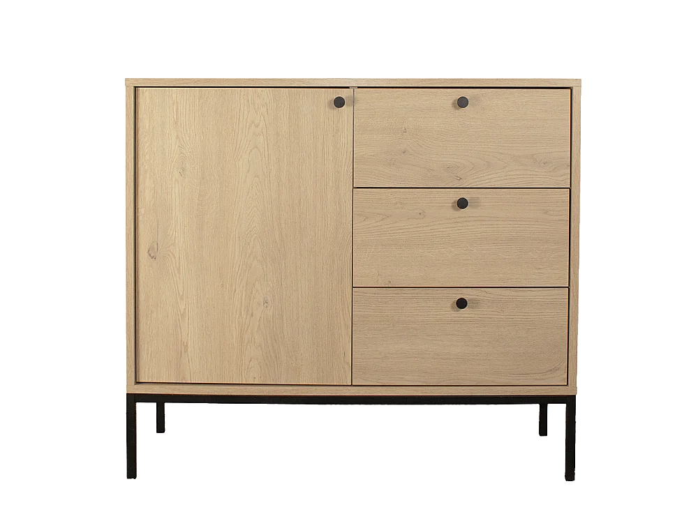 Komoda WENA, 1 drzwi, 3 szuflady, Gaja, 100x95x40 cm, Dąb Cremona Gaja
