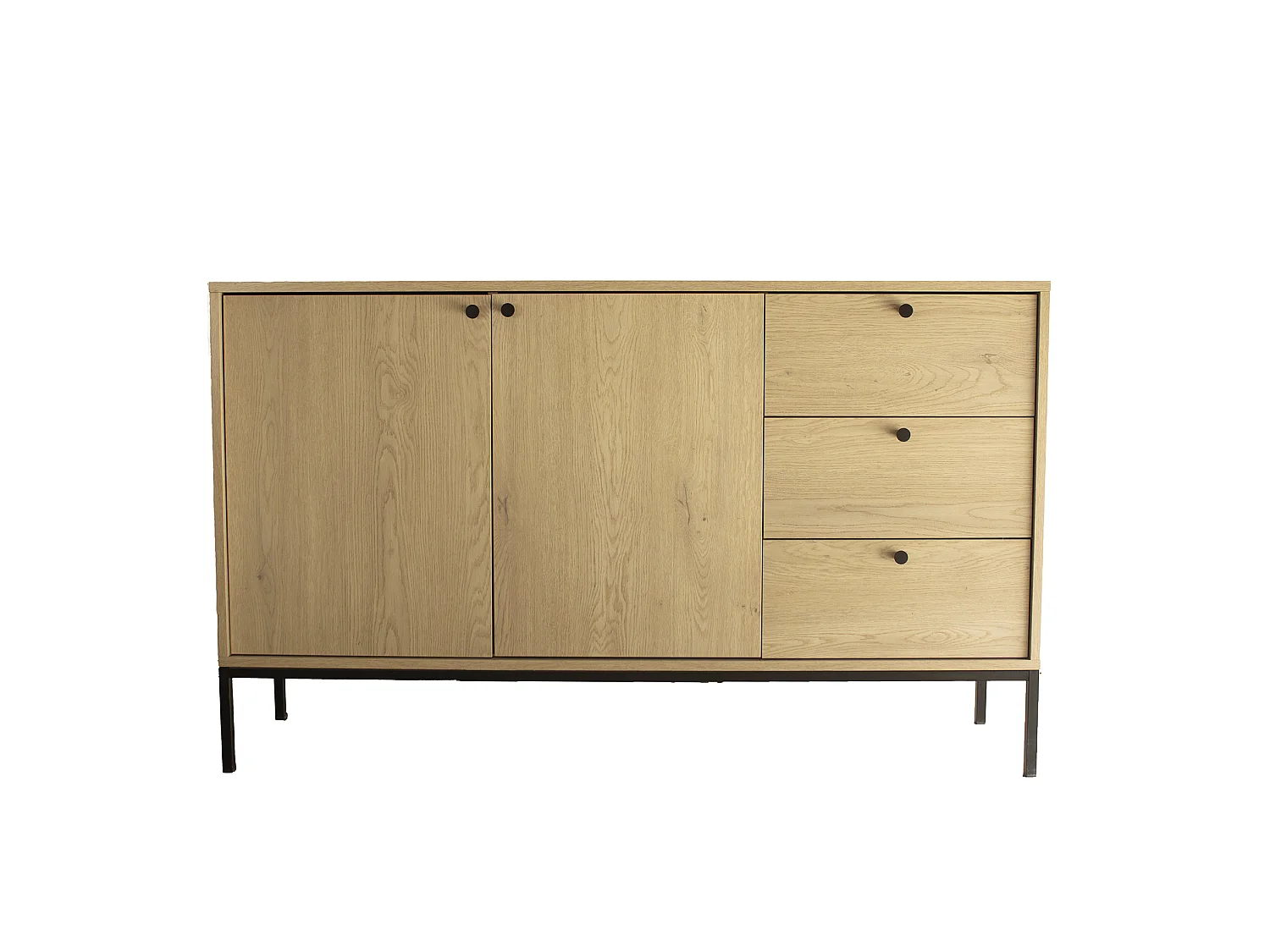 Commode WENA, 2 portes, 3 tiroirs, Gaja, 150x95x40 cm, Chêne de Crémone Gaja