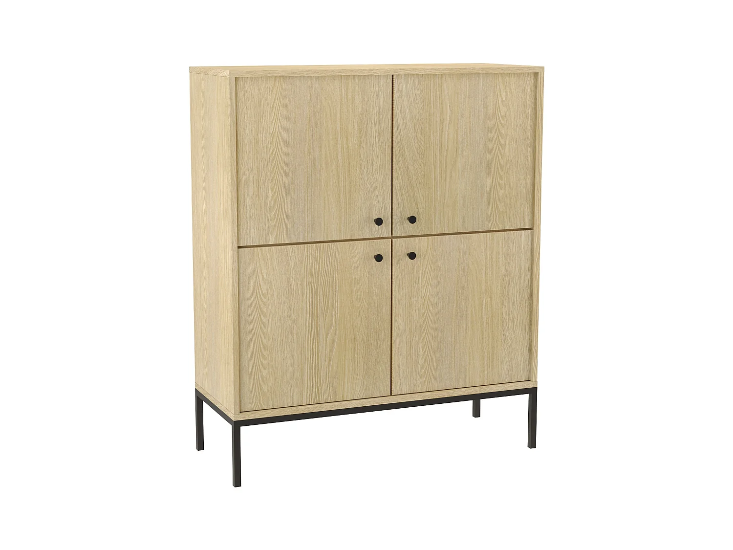 Highboard WENA, 4 Türen, ohne Schubladen, Gaja, 100x120x40 cm, Eiche Cremona Gaja