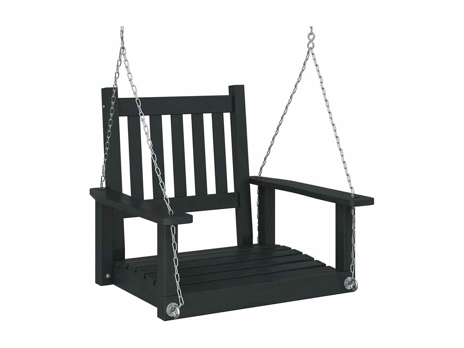 Chaise balançoire de jardin chaînes en métal bois massif sapin