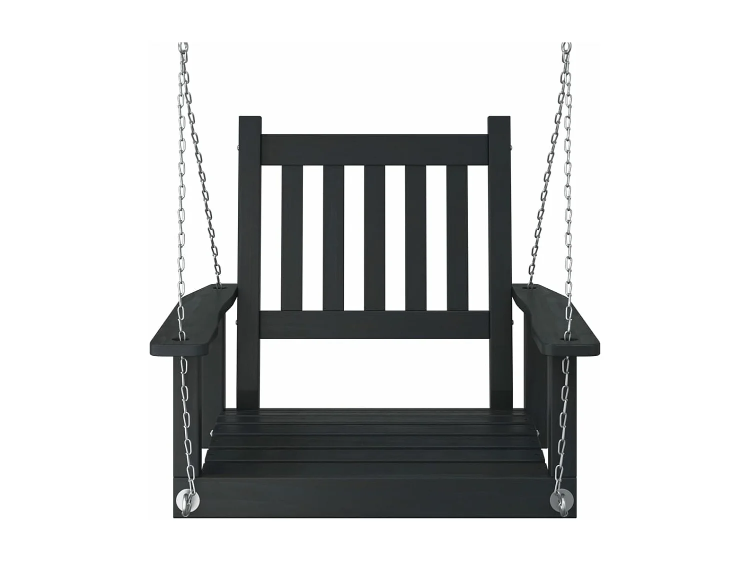 Chaise balançoire de jardin chaînes en métal bois massif sapin