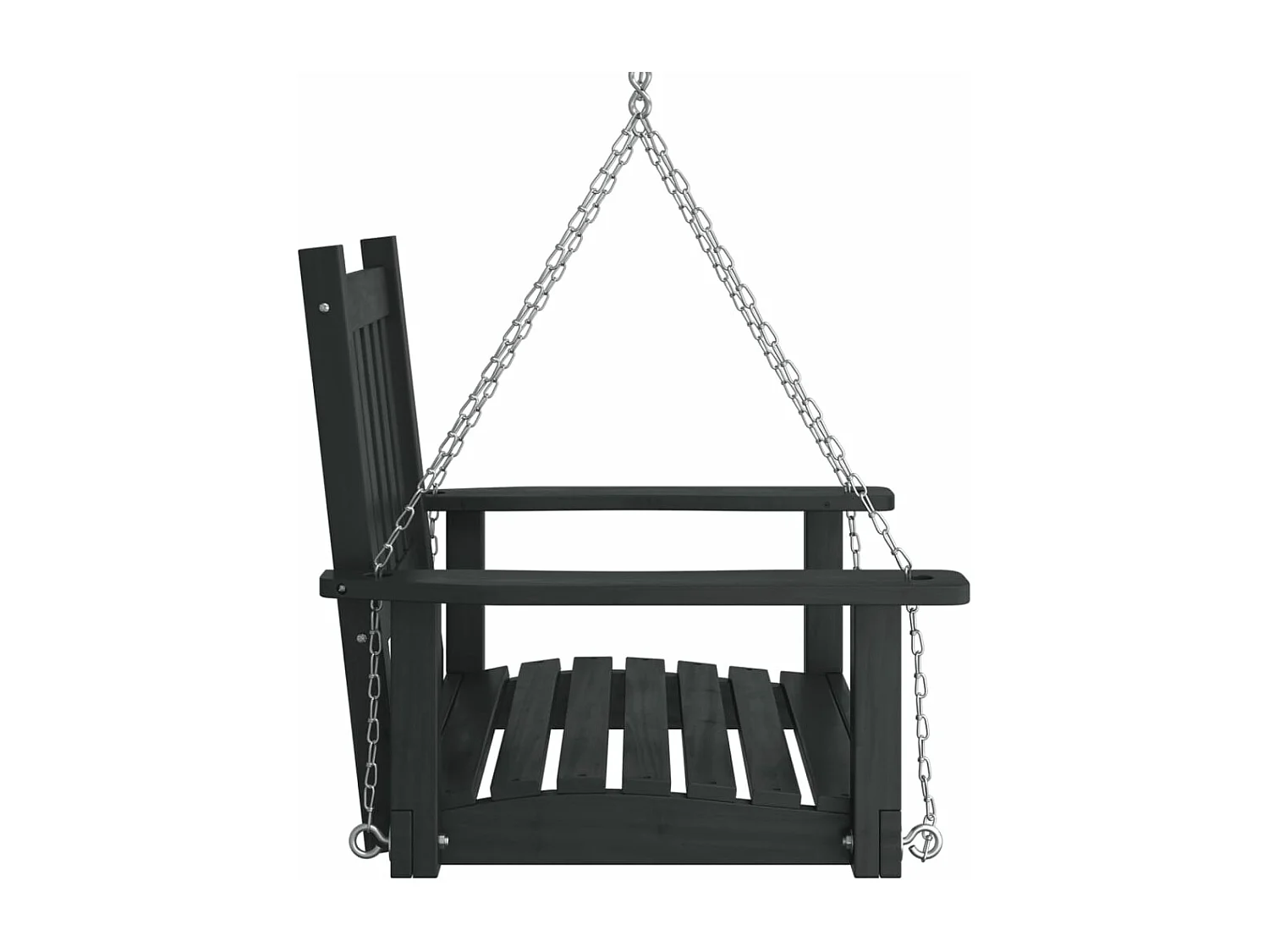 Chaise balançoire de jardin chaînes en métal bois massif sapin