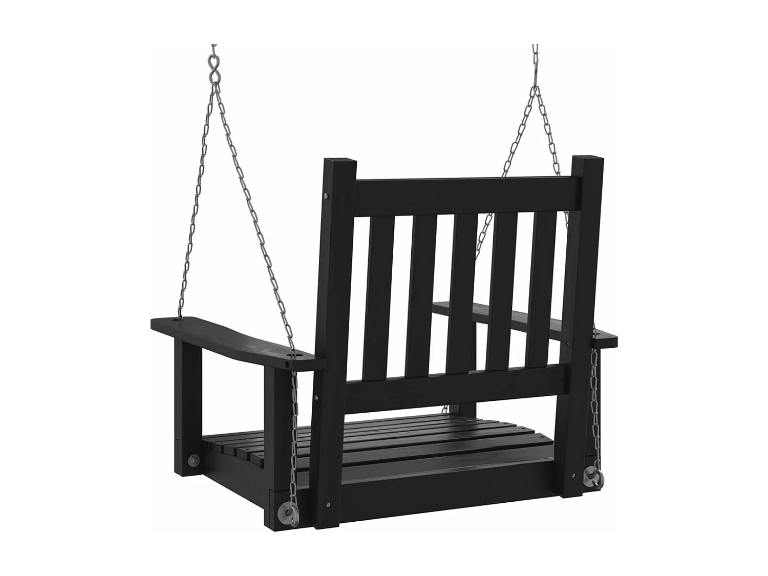 Chaise balançoire de jardin chaînes en métal bois massif sapin