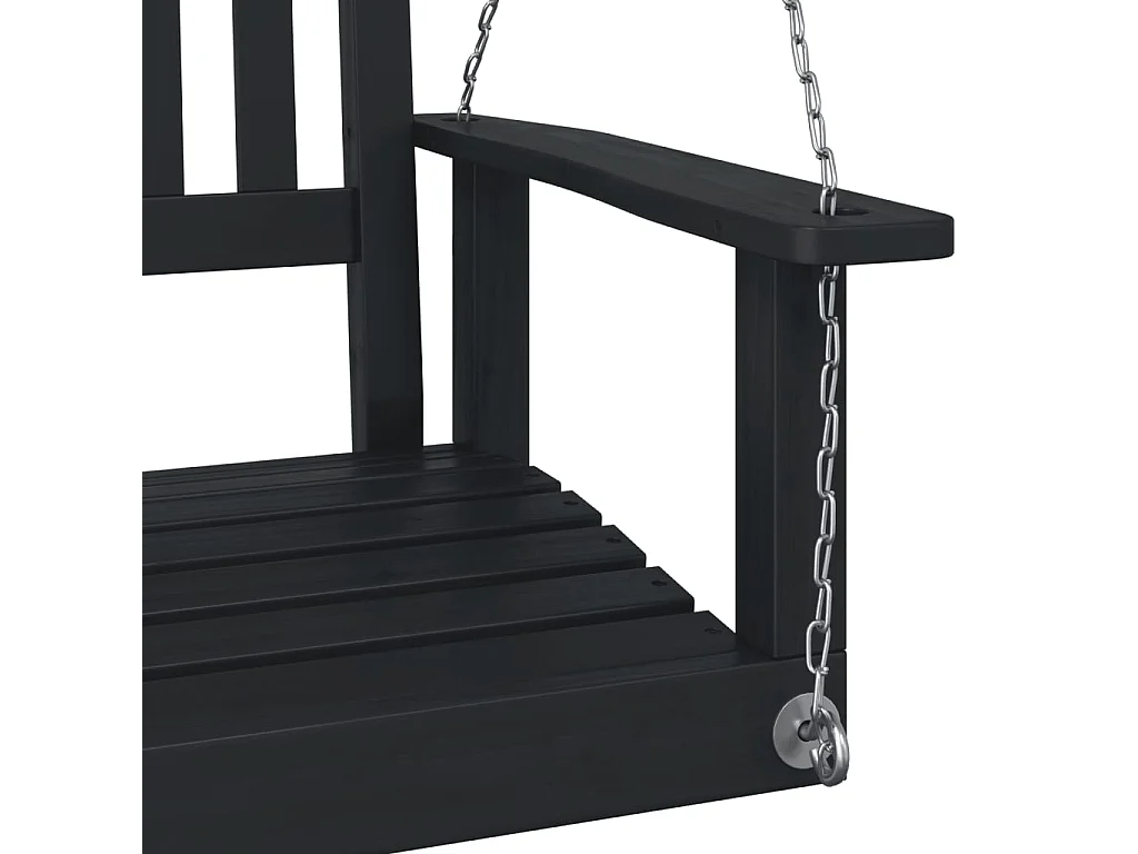 Chaise balançoire de jardin chaînes en métal bois massif sapin