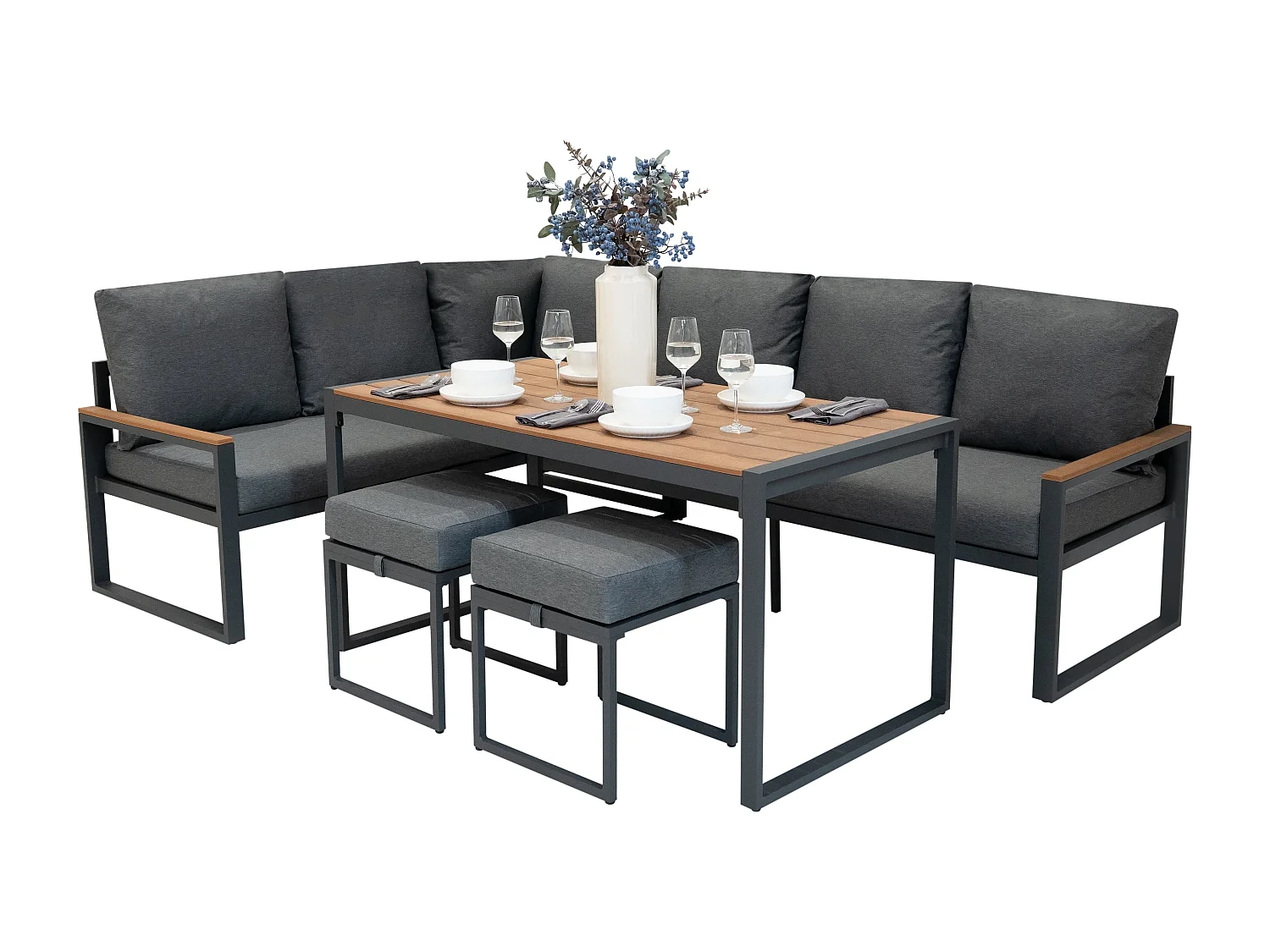 Zestaw narożny aluminiowy - imitacja drewna