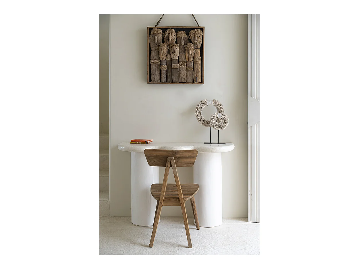 De Papua Schelpen Schijf Op Standaard - Wit - S