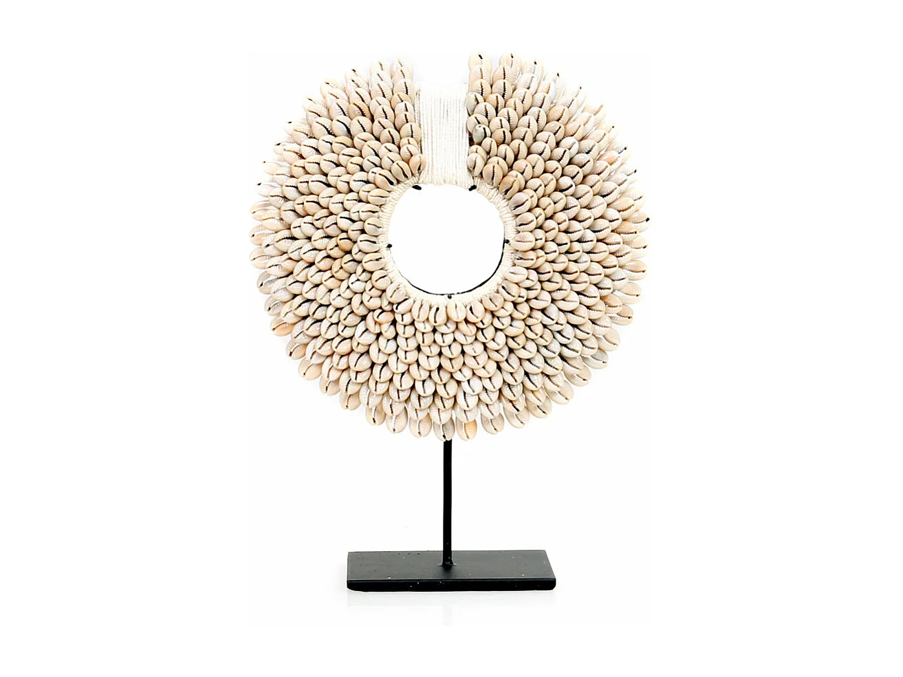 De Papua Schelpen Schijf Op Standaard - Wit - S